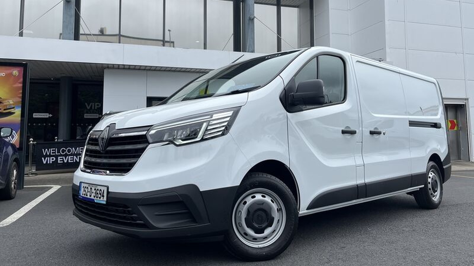 White Renault Trafic van outside the Kearys Renault showroom in Cork